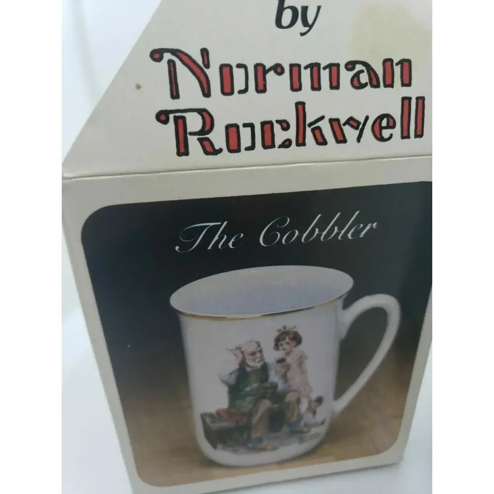 Vintage Norman Rockwell The Cobbler Mug from N Rockwell Museum‎ 1982 New In Box